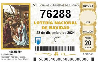 Comprar número 76288 para Lotería de Navidad 2024