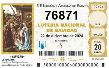 Comprar número 76871 para Lotería de Navidad 2024