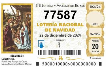 Comprar número 77587 para Lotería de Navidad 2024