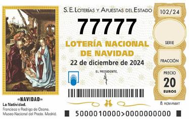 Comprar número 77777 para Lotería de Navidad 2024