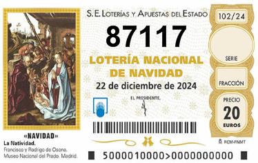 Comprar número 87117 para Lotería de Navidad 2024