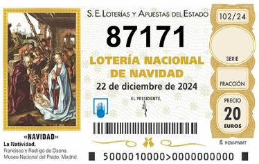 Comprar número 87171 para Lotería de Navidad 2024