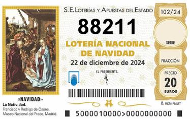 Comprar número 88211 para Lotería de Navidad 2025